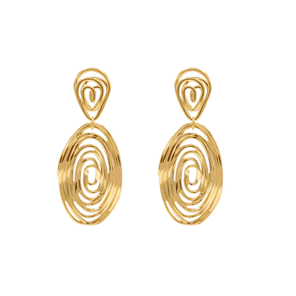 Ohrringe Damen Edelstahl Zora in Gold - Detail des Steckverschlusses
