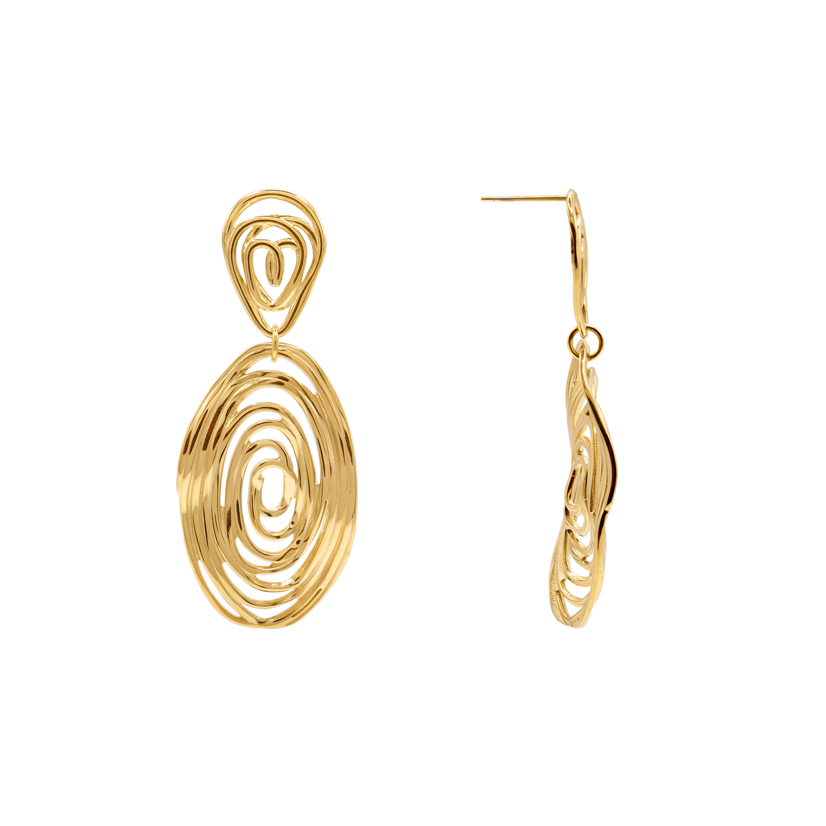 Ohrringe Damen Edelstahl Zora in Gold - gestylt zum Outfit