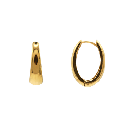 Ohrringe Damen Edelstahl Amara in Gold - Produktansicht der minimalistischen Creolen