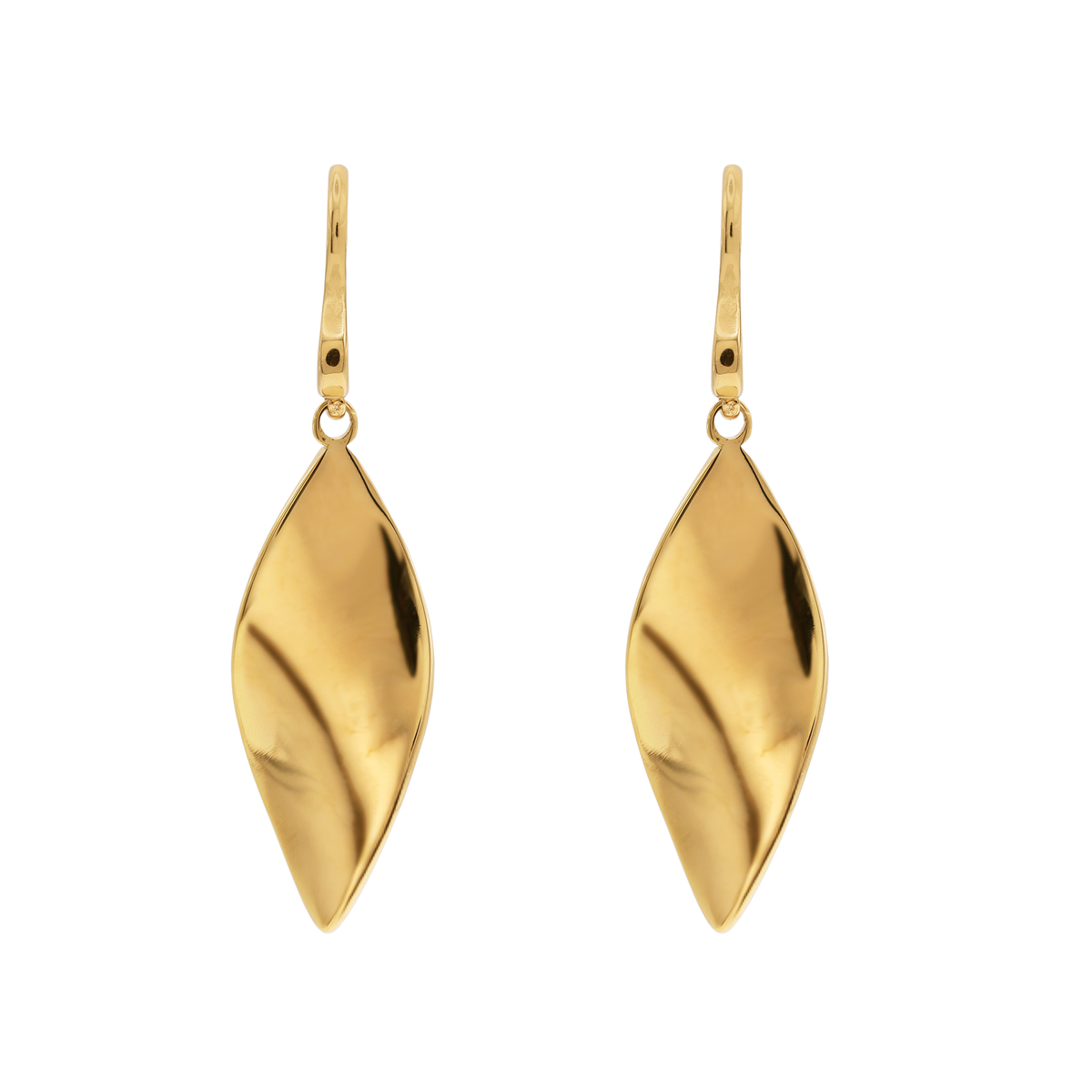 Ohrringe Damen Edelstahl Esma in Gold - Detail des Fischhaken-Verschlusses