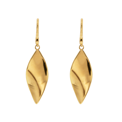 Ohrringe Damen Edelstahl Esma in Gold - Detail des Fischhaken-Verschlusses