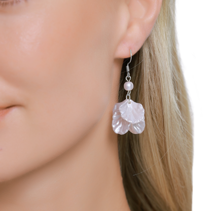 Perlenohrringe Damen Silber Arabella – Detailansicht Edelstahl