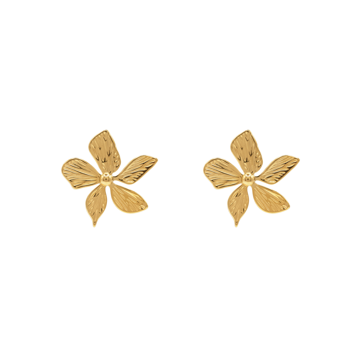 Ohrringe Damen Edelstahl Levia in Gold - Detail des Steckverschlusses
