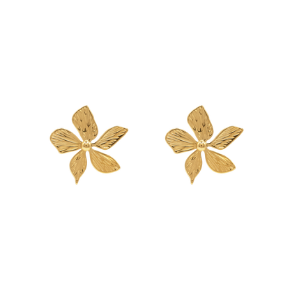 Ohrringe Damen Edelstahl Levia in Gold - Detail des Steckverschlusses