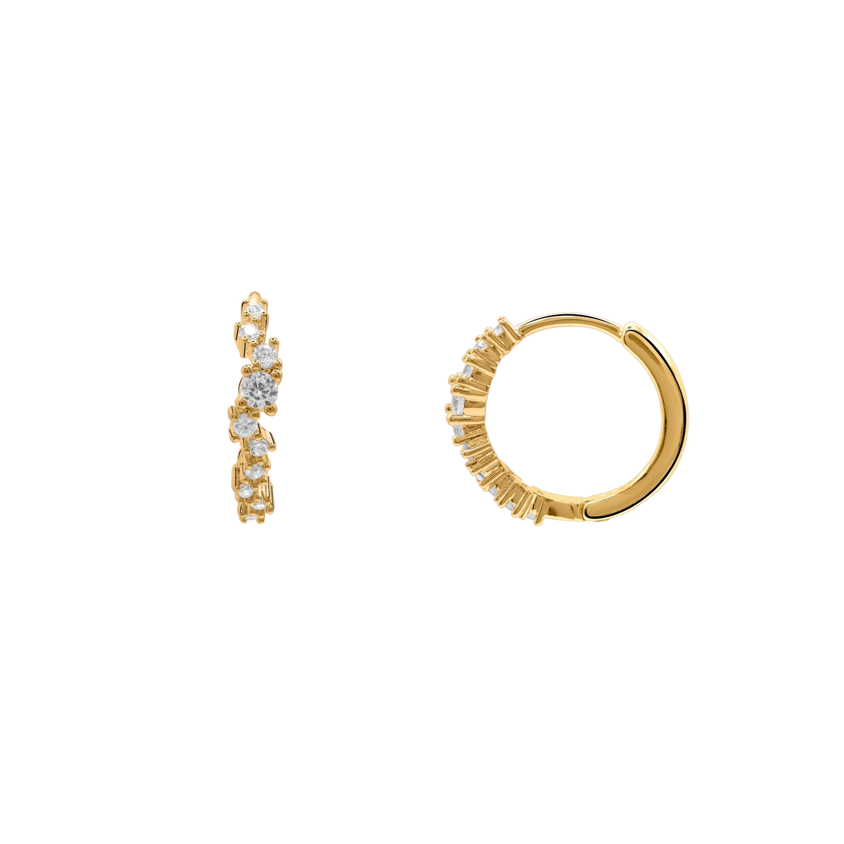 Ohrringe Damen Edelstahl Ottavia in Gold mit weißem Stein
