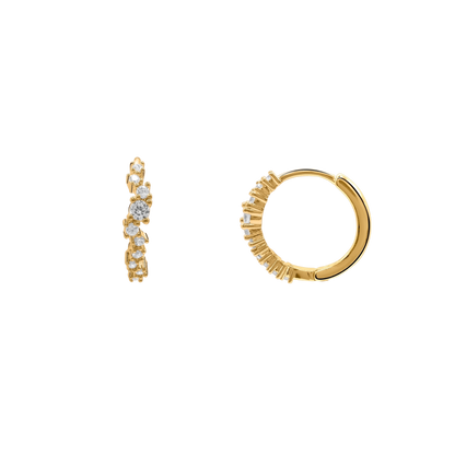 Ohrringe Damen Edelstahl Ottavia in Gold mit weißem Stein