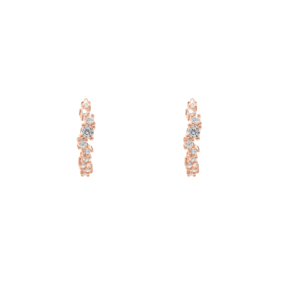 Ohrringe Damen Edelstahl Ottavia in Rosé mit weißem Stein