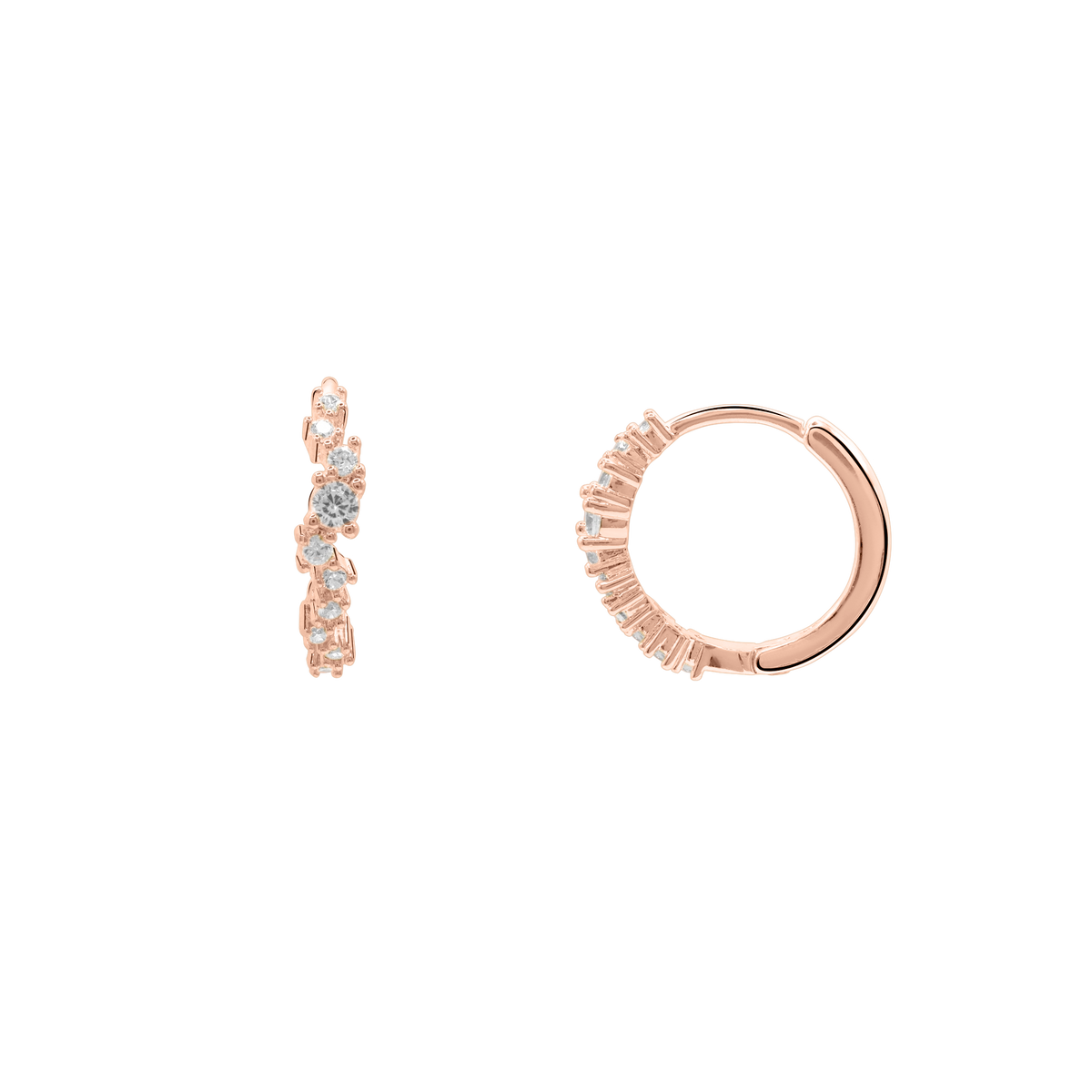 Ohrringe Damen Edelstahl Ottavia in Rosé - Verschluss im Detail