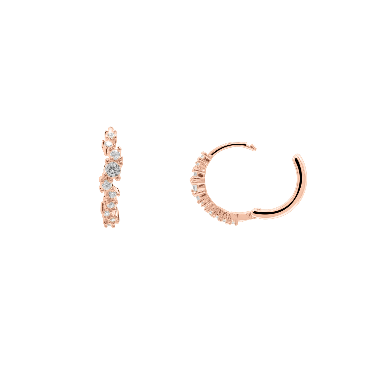 Ohrringe Damen Edelstahl Ottavia in Rosé gestylt mit weiterem Damenschmuck
