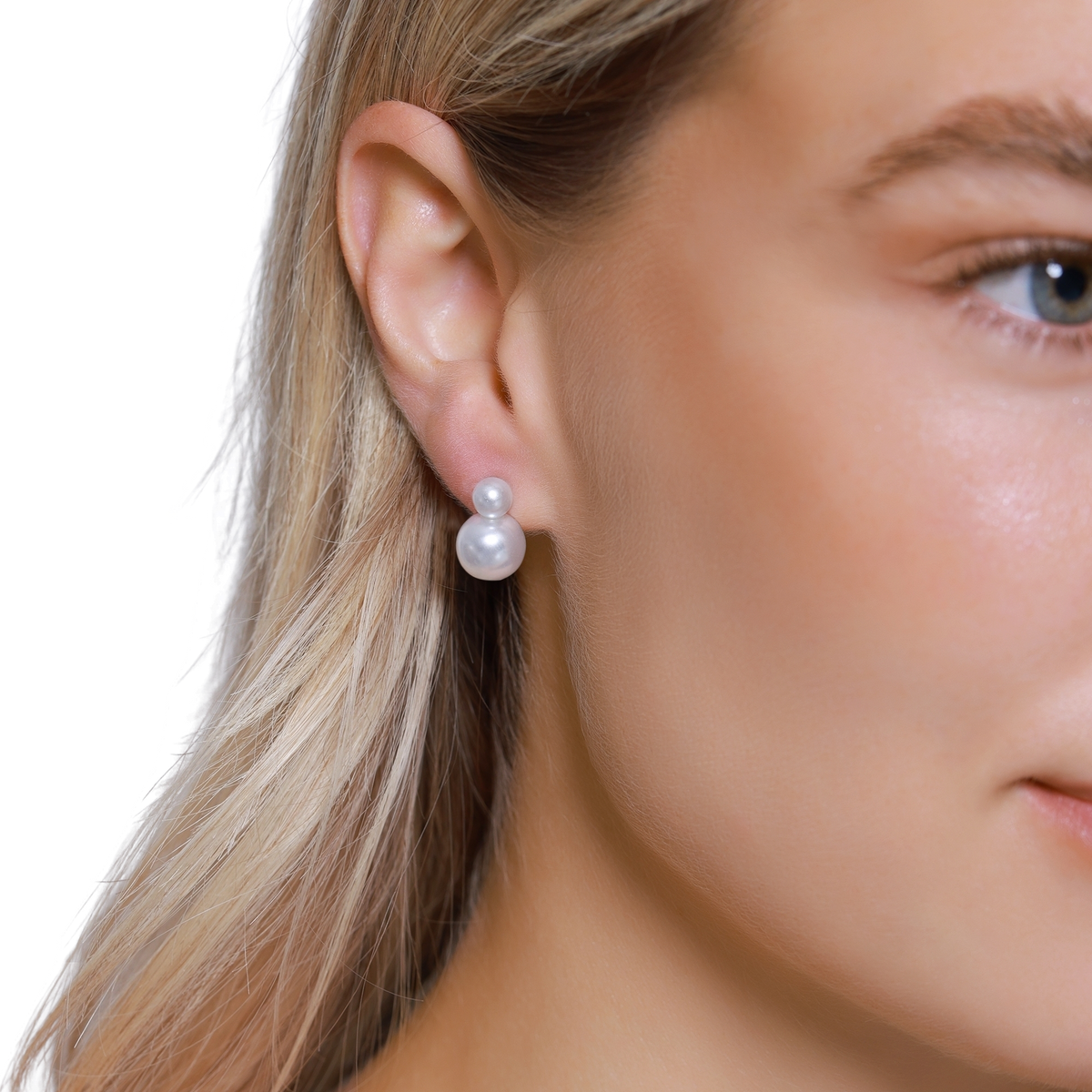 Ohrringe Damen Edelstahl Apolline in Rose - Detailaufnahme der Perle