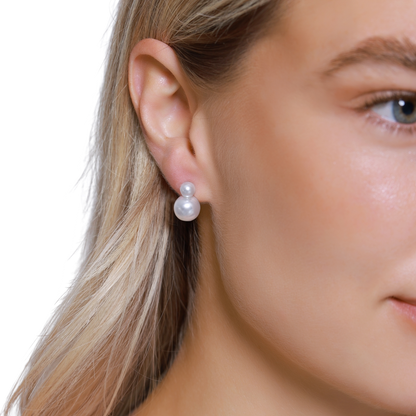 Ohrringe Damen Edelstahl Apolline in Rose - Detailaufnahme der Perle