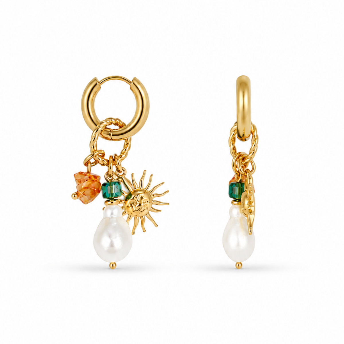 Ohrringe Damen Edelstahl Vega in Gold - Produktansicht