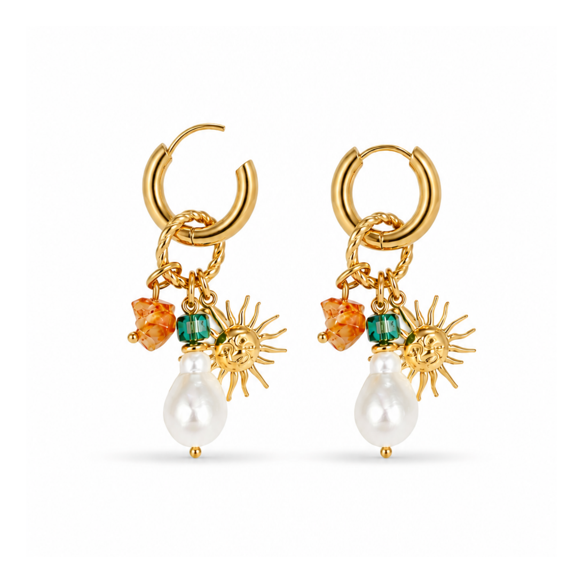 Ohrringe Damen Edelstahl Vega in Gold - gestylt im Look