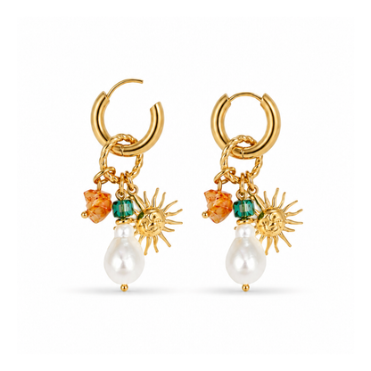 Ohrringe Damen Edelstahl Vega in Gold - gestylt im Look
