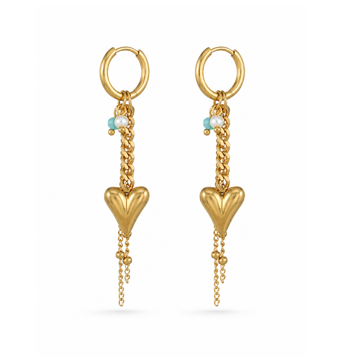 Ohrringe Damen Gold Jimena goldfarben - gestylt zum Outfit