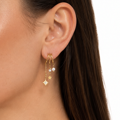 Ohrringe Damen Edelstahl Candela goldfarben - Detailansicht