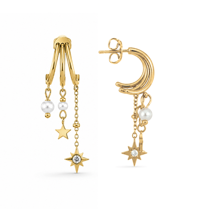 Ohrringe Damen Edelstahl Candela goldfarben - Detail Steckverschluss