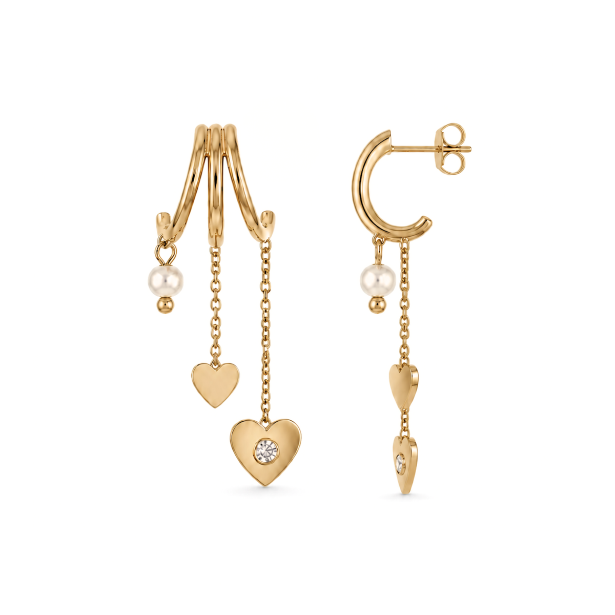 Ohrringe Damen Gold Leire goldfarben - Detail Steckverschluss