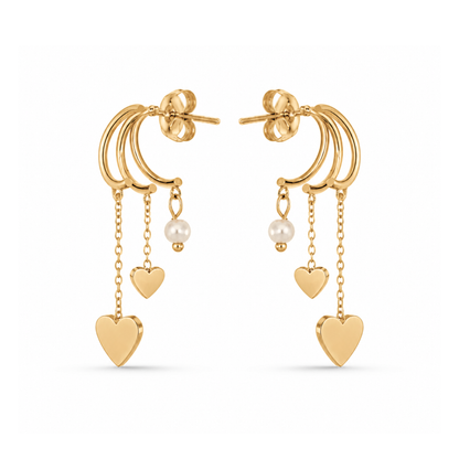 Ohrringe Damen Gold Leire goldfarben - Geschenkbox