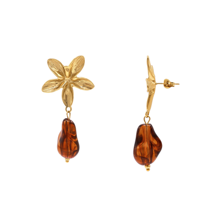 Ohrringe Damen Edelstahl Ianthe in Gold mit Stein Crystal Gold Shadow - Produktbild