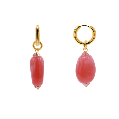 Ohrringe Damen Edelstahl Dione in Gold mit Stein Rose - Produktbild