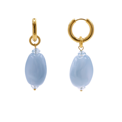 Ohrringe Damen Edelstahl Dione in Gold mit Stein Provence Lavender - Produktbild