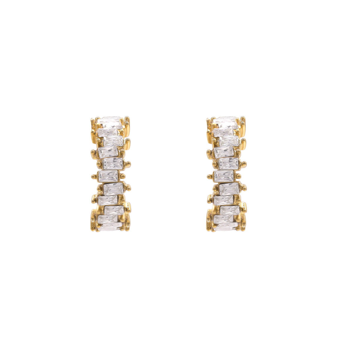 Ohrringe Damen Edelstahl Idun in Gold - Steckverschluss im Detail