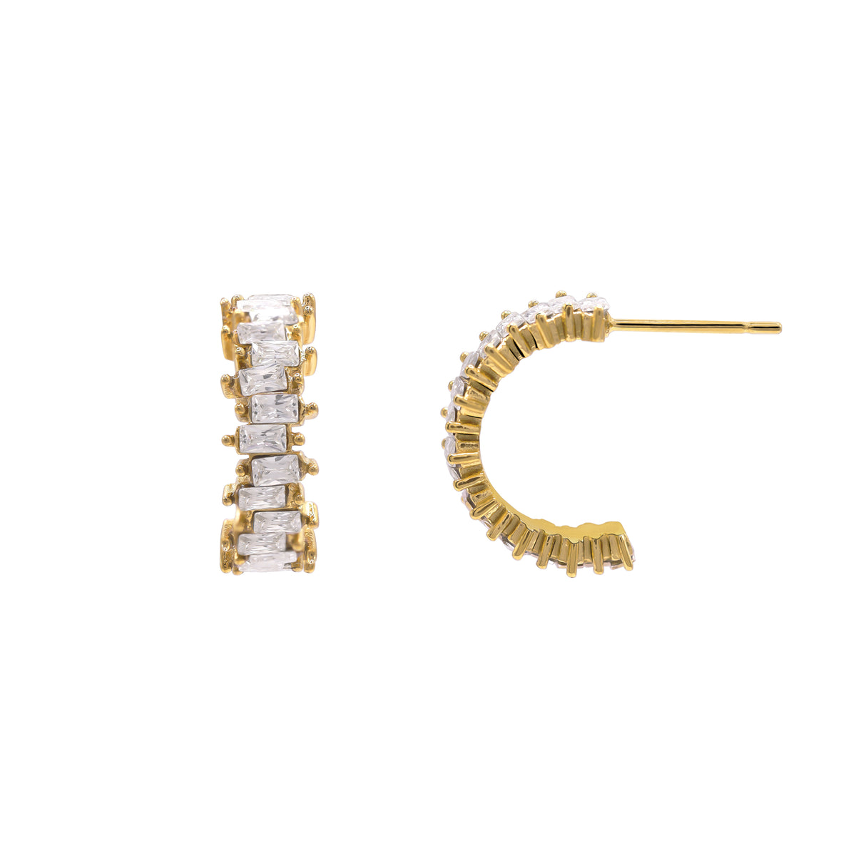 Ohrringe Damen Edelstahl Idun in Gold gestylt zum Outfit