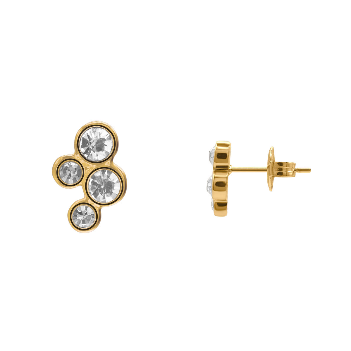Ohrringe Damen Edelstahl Ophelia in Gold mit Zirkonia von Heideman