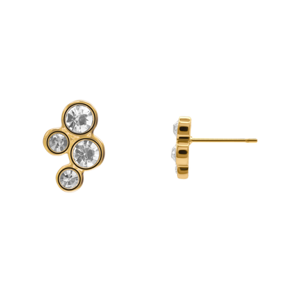 Ohrringe Damen Edelstahl Ophelia Gold gestylt zum Outfit