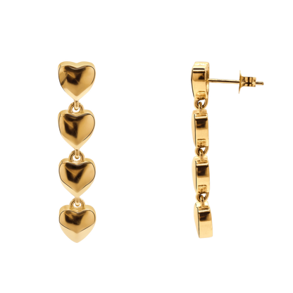 Ohrringe Damen Edelstahl Valencia in Gold mit Herz - Produktbild