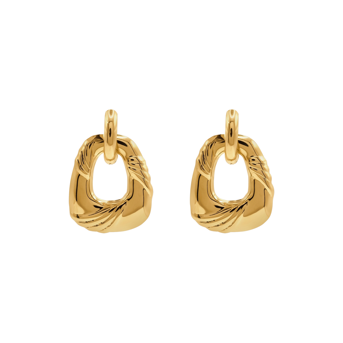 Ohrringe Damen Edelstahl Azaria in Gold - Detail des Klappverschlusses