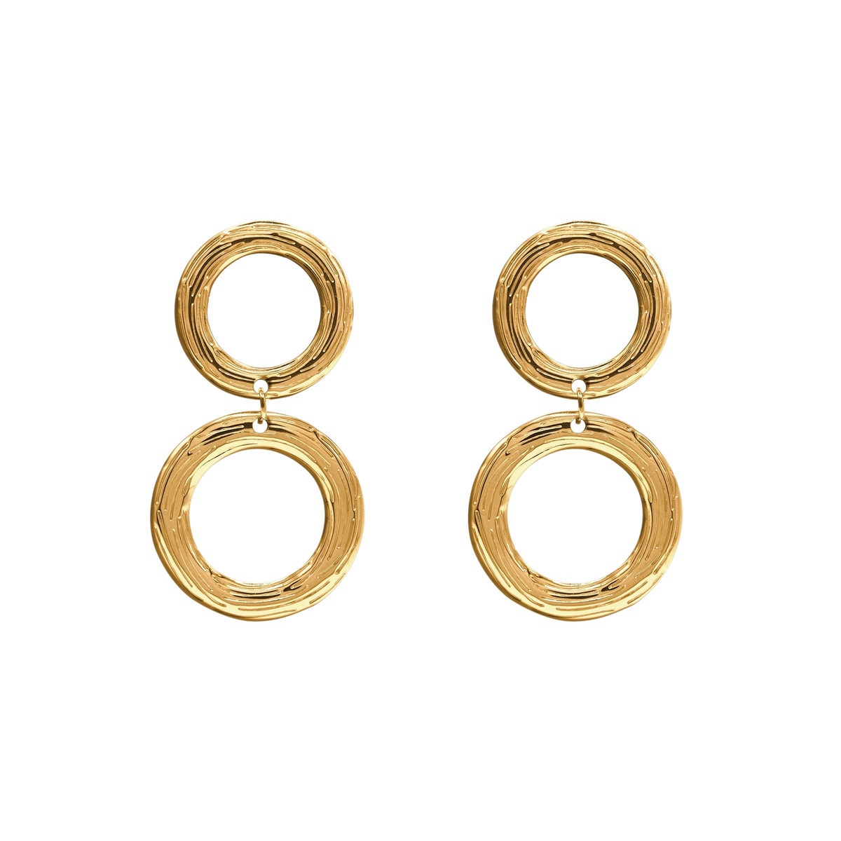 Ohrringe Damen Edelstahl Inessa in Gold - Steckverschluss im Detail