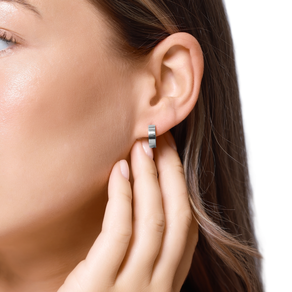 Ohrringe Damen Edelstahl Elisabetta in Silber – Detailansicht
