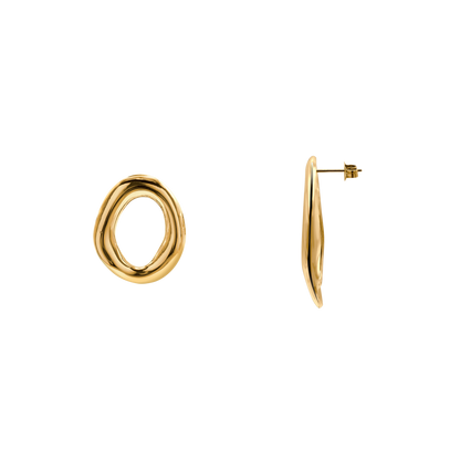 Ohrringe Damen Edelstahl Eleonora in Gold mit ovaler Form - Produktbild