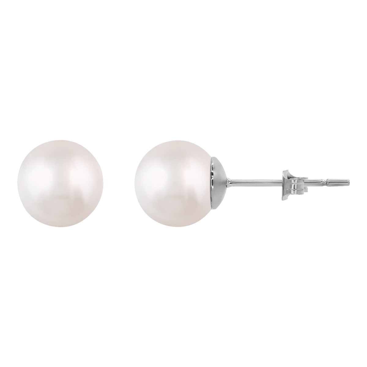 Ohrringe Ohrstecker mit Perle weiss 8mm