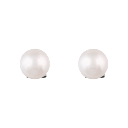 Ohrringe Ohrstecker mit Perle weiss 8mm