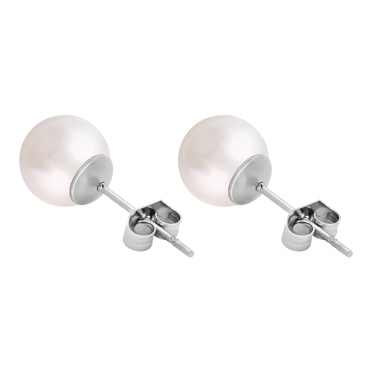 Ohrringe Ohrstecker mit Perle weiss 8mm