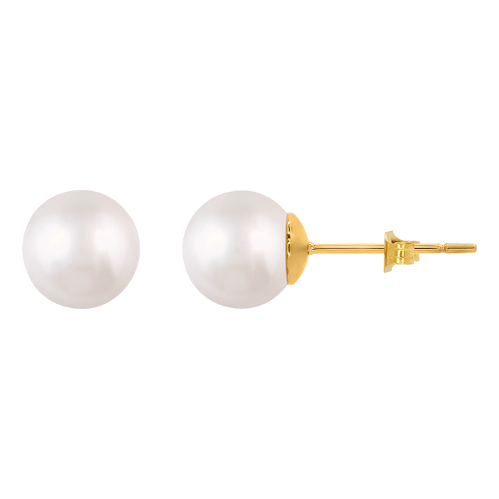 Ohrringe Ohrstecker mit Perle weiss 8mm