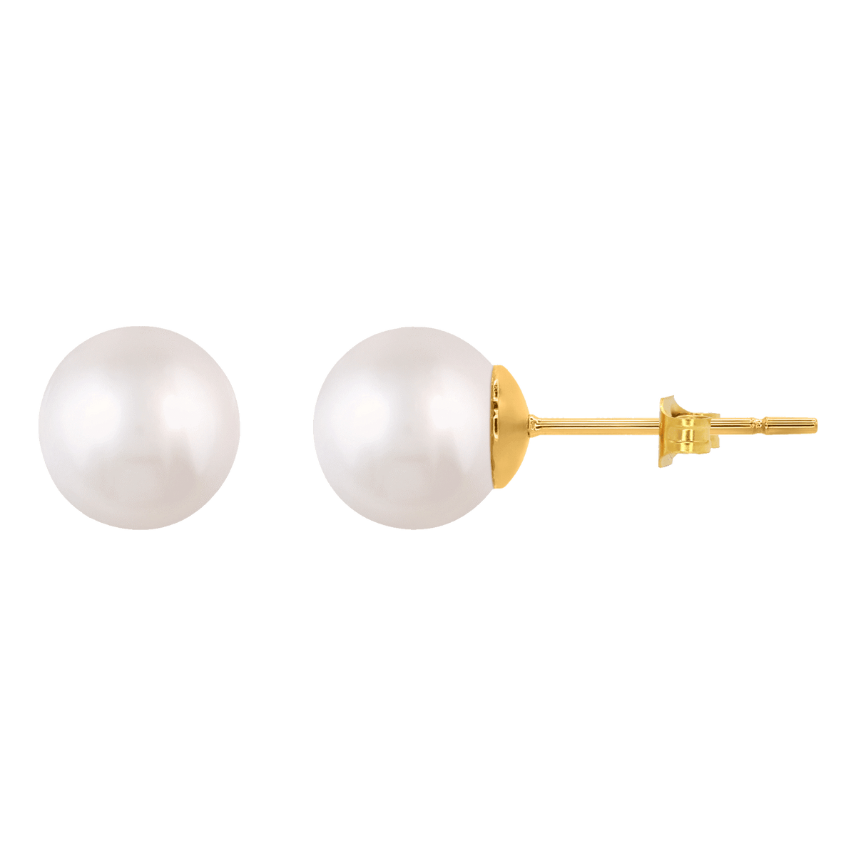 Ohrringe Ohrstecker mit Perle weiss 8mm
