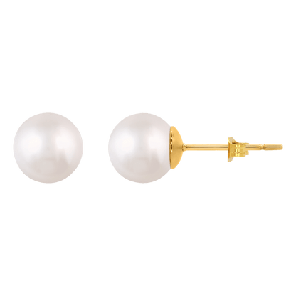 Ohrringe Ohrstecker mit Perle weiss 8mm
