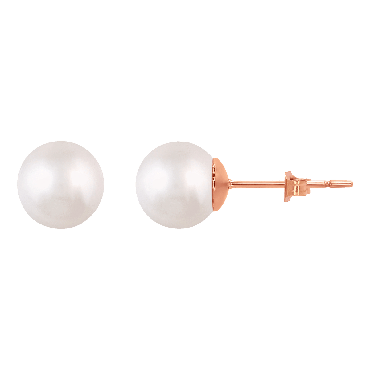 Ohrringe Ohrstecker mit Perle weiss 8mm