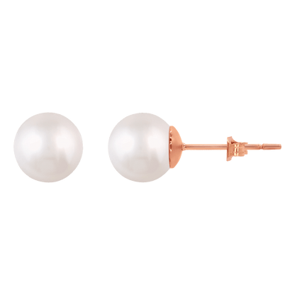 Ohrringe Ohrstecker mit Perle weiss 8mm