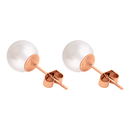 Ohrringe Ohrstecker mit Perle weiss 8mm