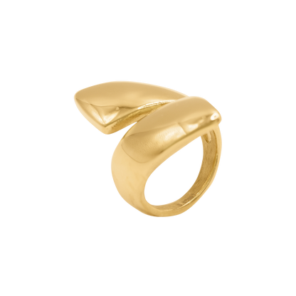 Ring Damen Gold Livana in Gold – Produktansicht des asymmetrischen Statement-Rings