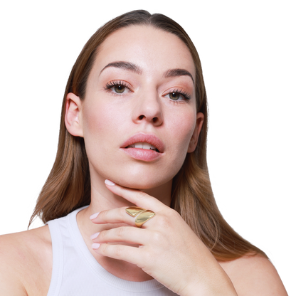 Ring Damen Gold Livana in Gold – Detailansicht der asymmetrischen Ringschiene