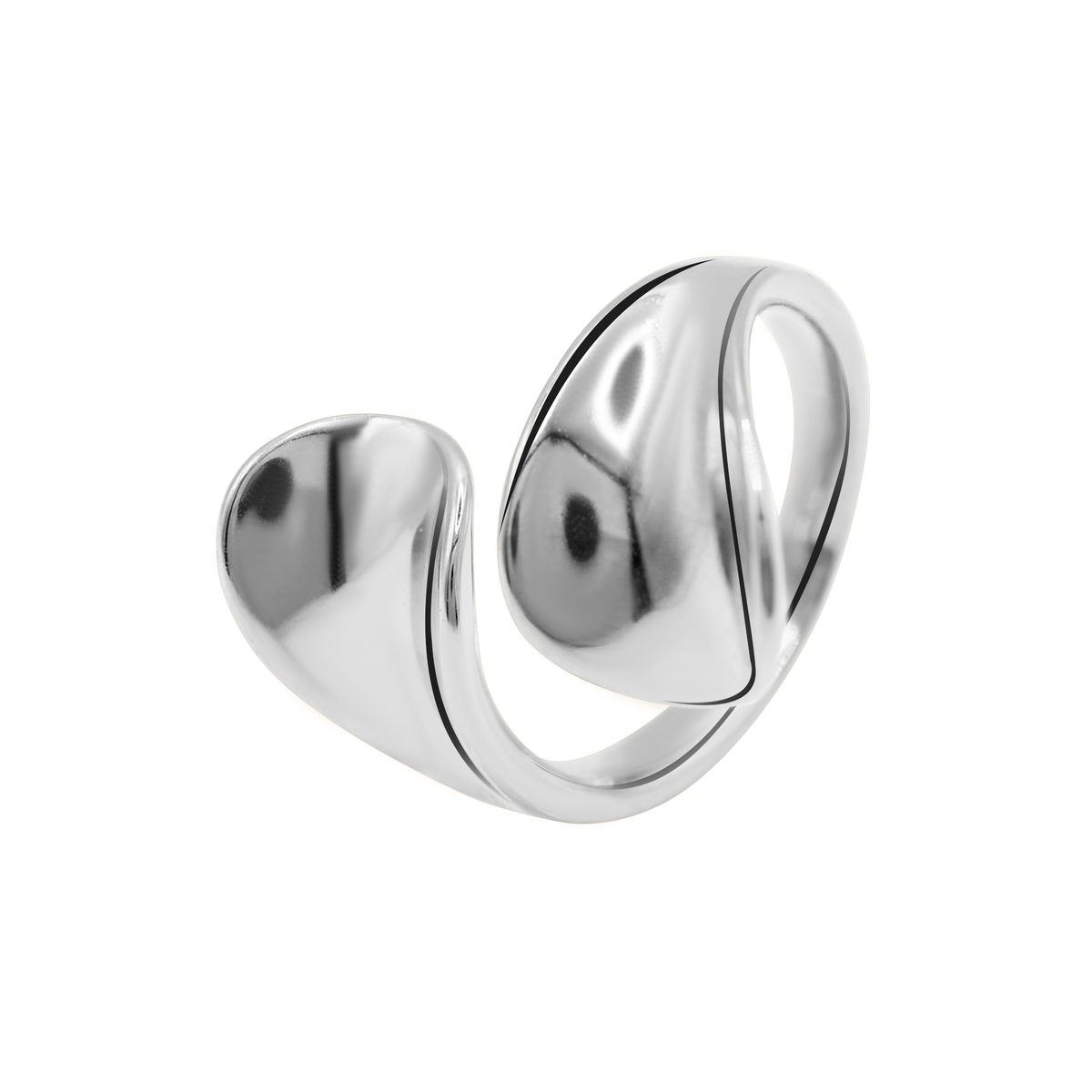 Ring Damen Edelstahl Nelea Silber Detail der polierten Oberflaeche