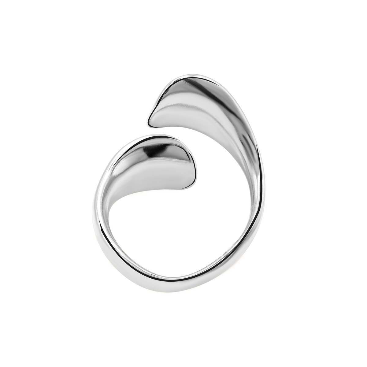 Ring Damen Edelstahl Nelea Silber gestylt als Ring-Stack