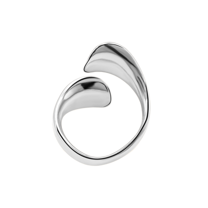 Ring Damen Edelstahl Nelea Silber gestylt als Ring-Stack
