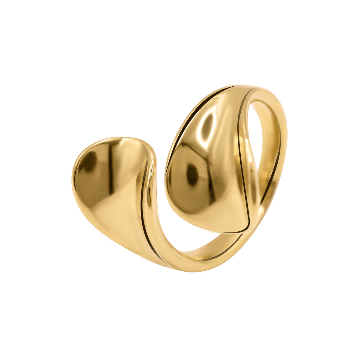 Ring Damen Edelstahl Nelea Gold Detail der polierten Oberflaeche
